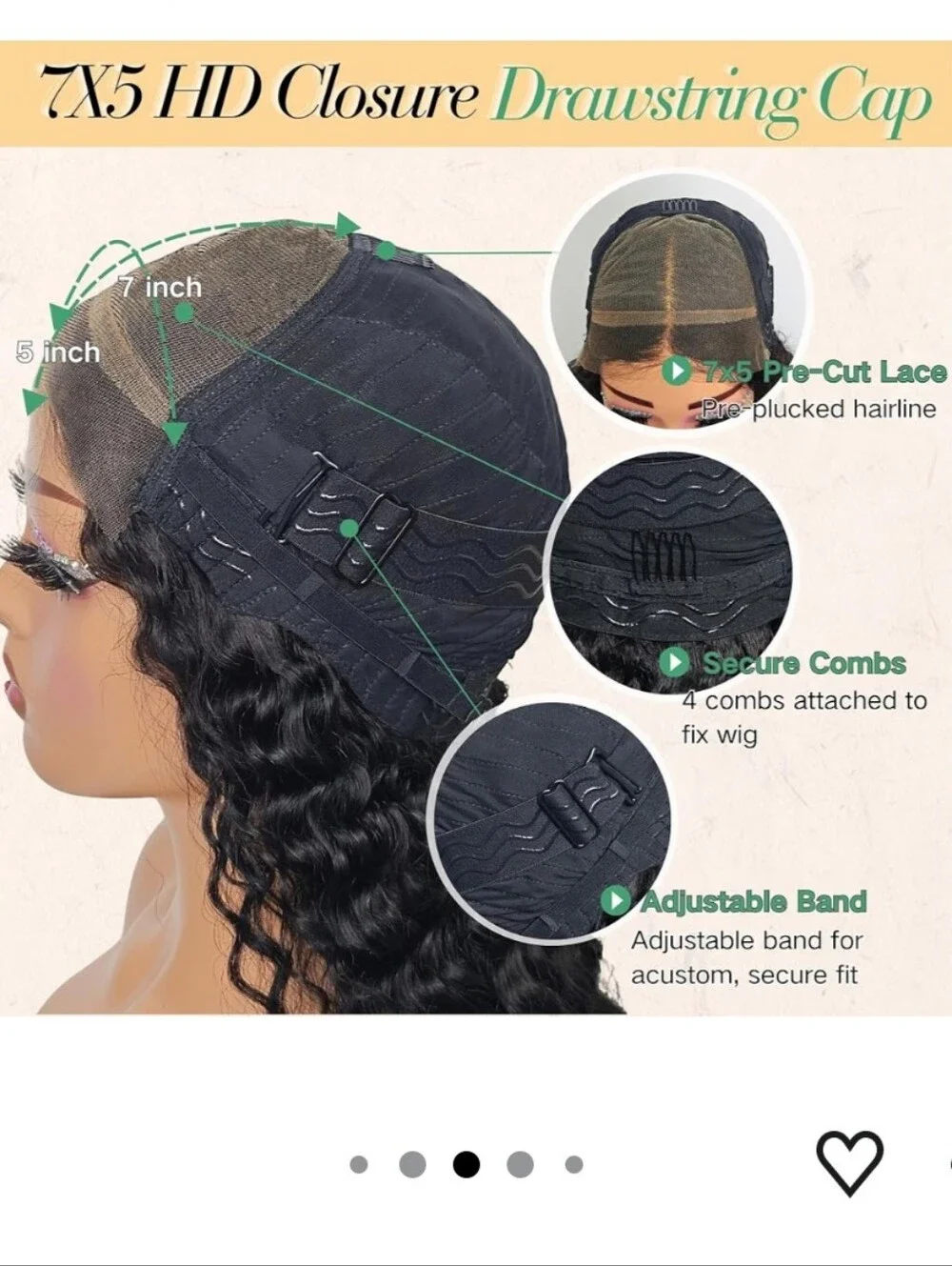 Wear and Go Glueless Wig Human Hair 7x5 Lace Closure Deep Wave 24 Inch